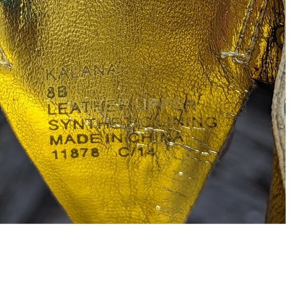 Ralph Lauren Women's Kalana Gold Flip Flop Dress Slip On Sandal Size 8B - Picture 5 of 6